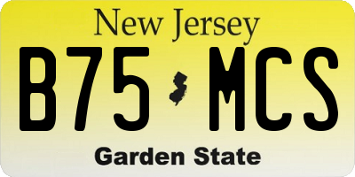 NJ license plate B75MCS