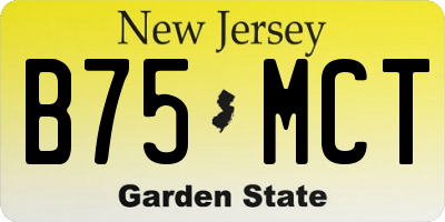 NJ license plate B75MCT