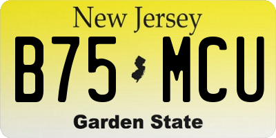 NJ license plate B75MCU