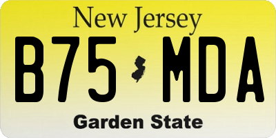 NJ license plate B75MDA