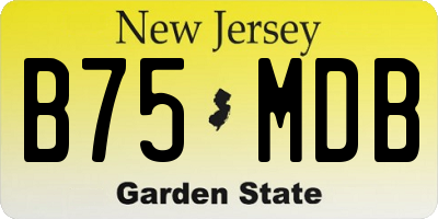 NJ license plate B75MDB