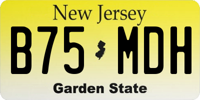 NJ license plate B75MDH