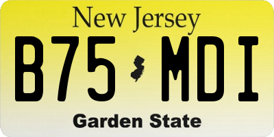 NJ license plate B75MDI
