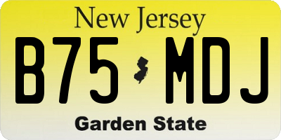 NJ license plate B75MDJ