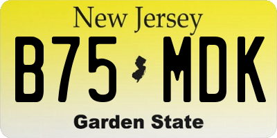 NJ license plate B75MDK