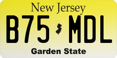 NJ license plate B75MDL