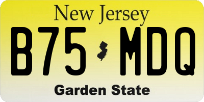 NJ license plate B75MDQ