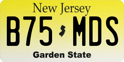 NJ license plate B75MDS