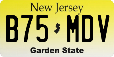NJ license plate B75MDV