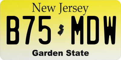 NJ license plate B75MDW