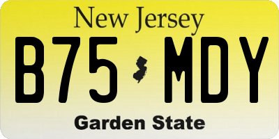 NJ license plate B75MDY