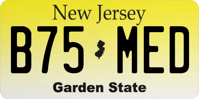NJ license plate B75MED