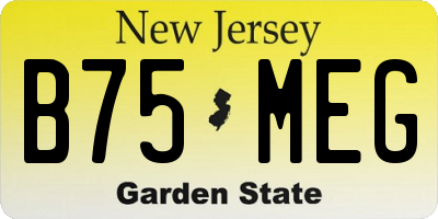 NJ license plate B75MEG