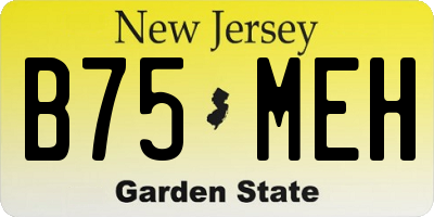NJ license plate B75MEH