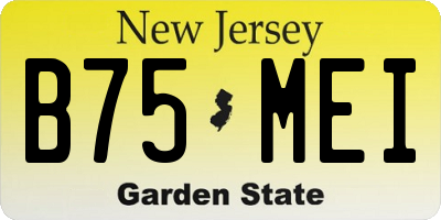 NJ license plate B75MEI