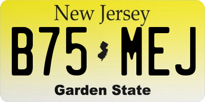 NJ license plate B75MEJ