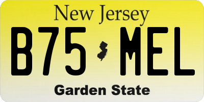 NJ license plate B75MEL