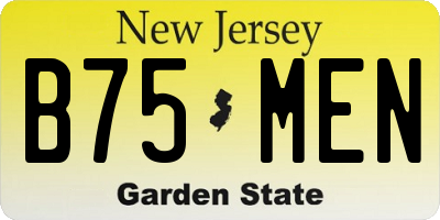 NJ license plate B75MEN