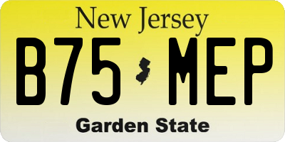 NJ license plate B75MEP