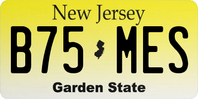 NJ license plate B75MES