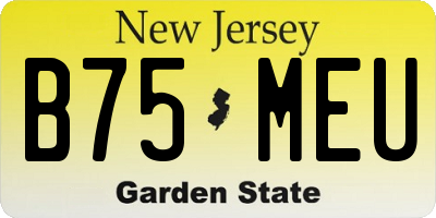 NJ license plate B75MEU