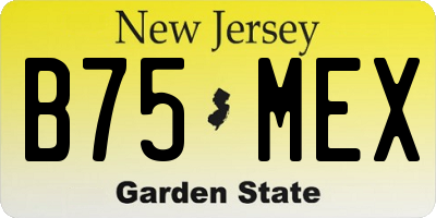 NJ license plate B75MEX