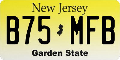 NJ license plate B75MFB