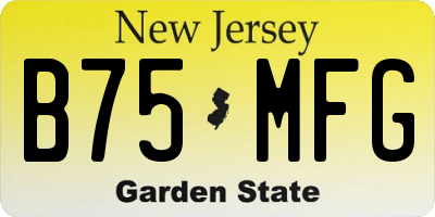 NJ license plate B75MFG