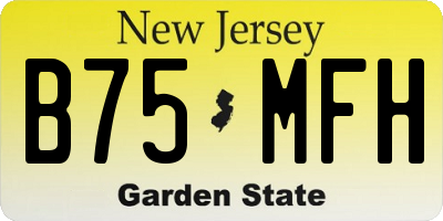 NJ license plate B75MFH