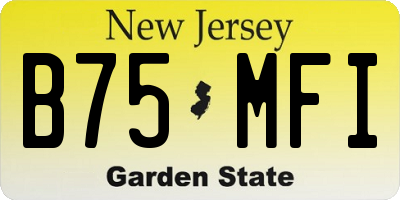 NJ license plate B75MFI