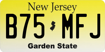 NJ license plate B75MFJ