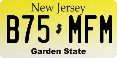NJ license plate B75MFM