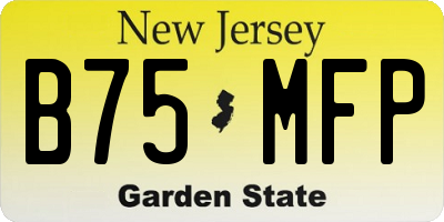 NJ license plate B75MFP
