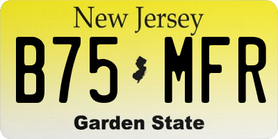 NJ license plate B75MFR