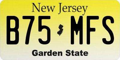 NJ license plate B75MFS