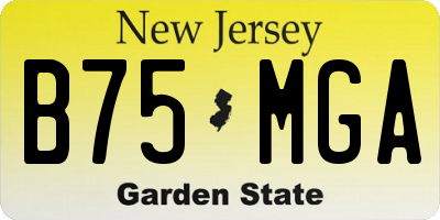 NJ license plate B75MGA