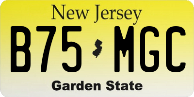 NJ license plate B75MGC