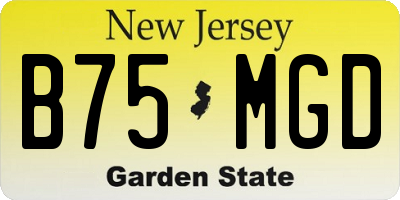 NJ license plate B75MGD