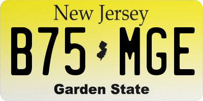 NJ license plate B75MGE