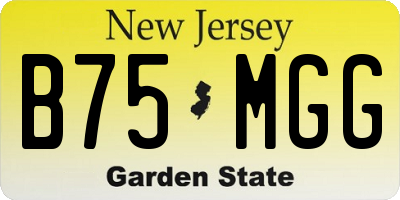 NJ license plate B75MGG