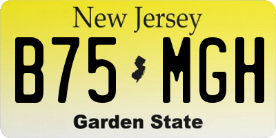 NJ license plate B75MGH