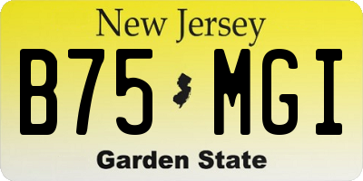 NJ license plate B75MGI
