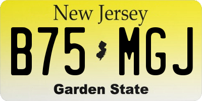 NJ license plate B75MGJ