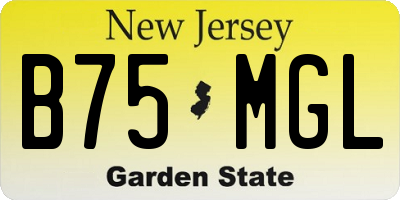NJ license plate B75MGL