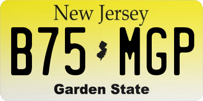 NJ license plate B75MGP