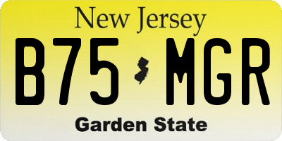 NJ license plate B75MGR