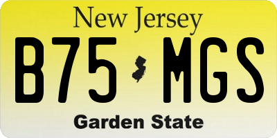 NJ license plate B75MGS