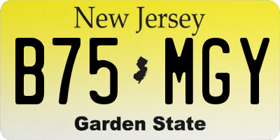 NJ license plate B75MGY