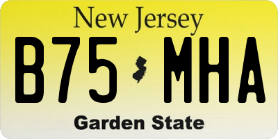 NJ license plate B75MHA