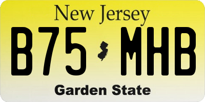 NJ license plate B75MHB